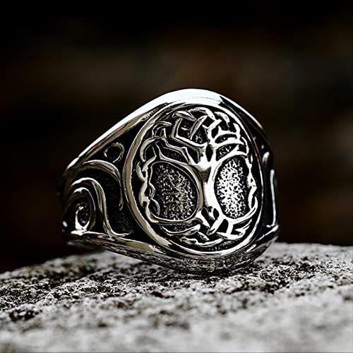 XJruixi Classic Stainless Steel Tree of Life Signet Ring for Men Women Fashion Viking Amulet Rings Nordic Jewelry Gift Dropshipping von XJruixi