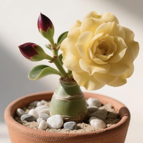 Winterharte mehrjährige-Seltene Wüstenrose-Einfach zu Pflegen-Schnelles Wachstum-mit Auffälligen Blüten (3, D) von XKALKWJA