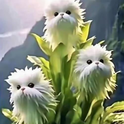 XKALKWJA 1000pcs 10 farbige Mischkatze Orchideensamen, Orchideensamen, Kätzchengesichtsform (Green) von XKALKWJA