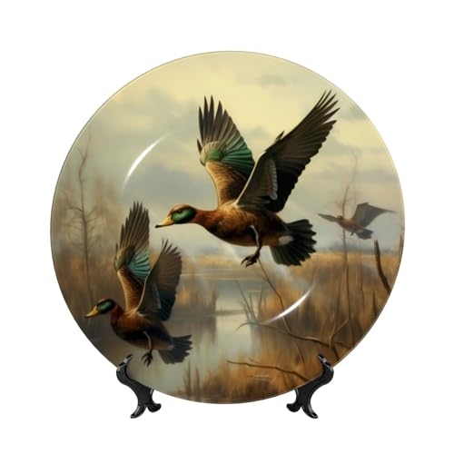 XKBFKLKMC Jagd fliegende wilde Kunst Home Wackelplatte aus Knochenporzellan, dekorativer Teller mit Präsentationsständer, Wandbehang, Dekoration, Porzellanteller, Ornament, Zuhause, Wohnzimmer XKBFKLKMC Jagd fliegende wilde Kunst Home Wackelplatte aus Knochenporzellan, dekorativer Teller mit Präsentationsständer, Wandbehang, Dekoration, Porzellanteller, Ornament, Zuhause, Wohnzimmer von XKBFKLKMC