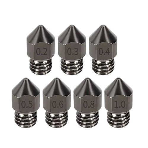 XKBTMIFQ 10pcs 5pcs 1pc MK8 Düse 0,4 mm gehärteter Stahldruckdüsen -Upgrade kompatibel mit Ender 3 V2 Ender 5 CR10 3D -Drucker -Extruder und ähnlichen 3D -Druckerteilen(0.6mm) von XKBTMIFQ