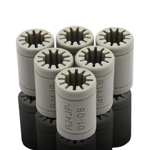 XKBTMIFQ 4-16pcs RJ4JP-01-08 LM8UU Polymer Lineare Buchsen Kunststoffhülsenlager kompatibel mit 3D-Druckerteilen i3 Drylin-Wellenführer Kompatibel mit lineare Systeme(16pcs) von XKBTMIFQ