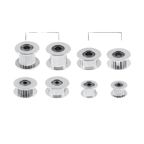 XKBTMIFQ GT2 -Timingriemenspannerscheibe 16/20 Zähnerad Bohrung 3/5mm Aluminium Zahnrad 6/10 mm Breite kompatibel mit i3 Ender 3 Cr10 Rep 3D -Drucker(20T W6 B5 with T) von XKBTMIFQ
