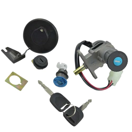 Universal Motorcycle -Kraftstoffgaskappe und Zündschalter Lock -Schlüssel -Set kompatibel mit GY650 125cc und anderen Modellen von XKBtmCf