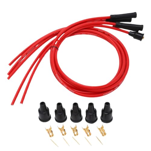 XKBtmCf 8mm Zündkerzendraht -Set Zündkit 5 Packs für 4 Zylindermotoren kompatibel mit asklassischen Autos Automobil -Ersatzteilen von XKBtmCf