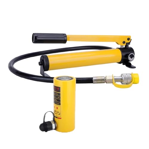 10T-50T Hydraulikzylinderheber, lang, automatisch einfahrender Heber for Schiffe, Brücken, Bauwesen, 4 Zoll/100 mm Hub mit CP-700-Handpumpe,(10T jack+CP-180 hand pump) von XKEDNMF