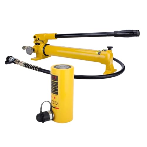 10T-50T Hydraulikzylinderheber, lang, automatisch einfahrender Heber for Schiffe, Brücken, Bauwesen, 4 Zoll/100 mm Hub mit CP-700-Handpumpe,(20T jack+CP-700 hand pump) von XKEDNMF