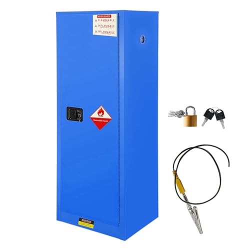 22 Gallonen Chemikalien-Lagerschrank mit verstellbaren Regalen, Brennbarer Schrank 65" Hx43" Bx18" T, for Gewerbe und Industrie(Blue) von XKEDNMF
