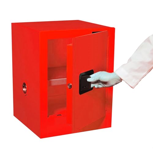 22" H x 17" B x 18" T, Lagerschrank for brennbare Flüssigkeiten, 4 Gallonen, manuell verschließbarer Arbeitsplatten-Lagerschrank for brennbare Flüssigkeiten(Red) von XKEDNMF