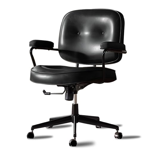 Arbeitsstuhl for Home Office, Computerstuhl mit Armlehnen-Rückenlehne, Stuhl for Gaming, höhenverstellbar, 360° frei drehbar(Black) von XKEDNMF
