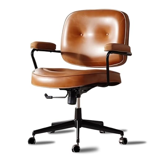 Arbeitsstuhl for Home Office, Computerstuhl mit Armlehnen-Rückenlehne, Stuhl for Gaming, höhenverstellbar, 360° frei drehbar(Brown) von XKEDNMF