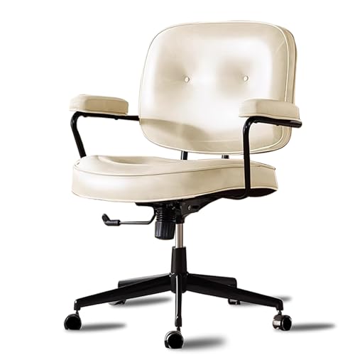 Arbeitsstuhl for Home Office, Computerstuhl mit Armlehnen-Rückenlehne, Stuhl for Gaming, höhenverstellbar, 360° frei drehbar(White) von XKEDNMF