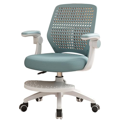 Bequeme Schreibtischstühle, Atmungsaktive Rückenlehne Mit Hochelastischem Schwammkissen, Geeignet for Schlafzimmer, Schminktisch, Arbeitszimmer, Büro(Blue) von XKEDNMF