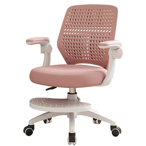 Bequeme Schreibtischstühle, Atmungsaktive Rückenlehne Mit Hochelastischem Schwammkissen, Geeignet for Schlafzimmer, Schminktisch, Arbeitszimmer, Büro(Pink) von XKEDNMF