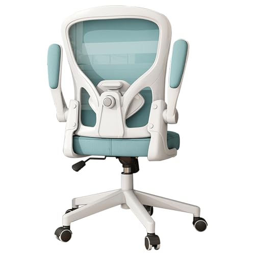 Bequemer Computerstuhl, hochgeklappte Armlehnen und Lordosenstütze, geeignet for Büro, Wohnzimmer, Schlafzimmer, Arbeitszimmer(Blue) von XKEDNMF