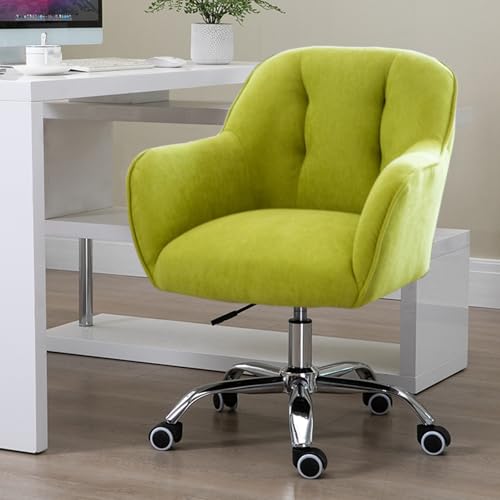 Bequemer Computerstuhl, höhenverstellbar, stoffverdickter Drehstuhl, 360°-Drehung, Sendekissen, geeignet for Zuhause, Büro(Green) von XKEDNMF
