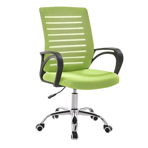 Bequemer Drehstuhl, Ergonomischer Bürostuhl Mit Armlehnen, Sicherer Doppelter Rückenlehne, Geeignet for Büros(Green+Black) von XKEDNMF