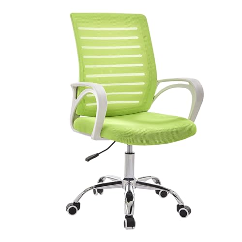 Bequemer Drehstuhl, Ergonomischer Bürostuhl Mit Armlehnen, Sicherer Doppelter Rückenlehne, Geeignet for Büros(Green+White) von XKEDNMF