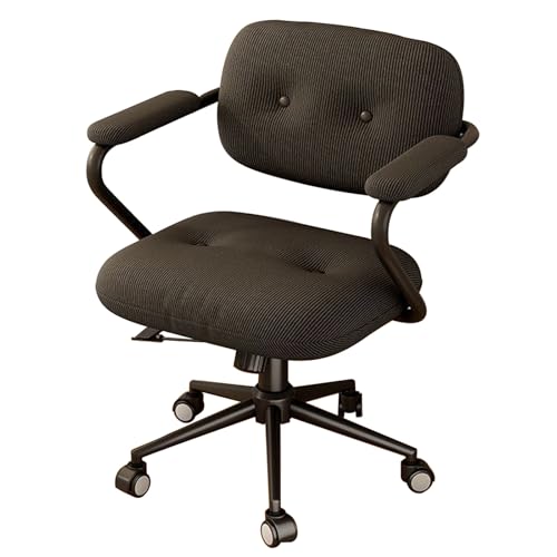 Bequemer kleiner Bürostuhl, gepolsterter Gaming-Stuhl, Freizeit-Lesestuhl, geeignet for Home Office, Spiele, Studenten(Black,Black Stand) von XKEDNMF