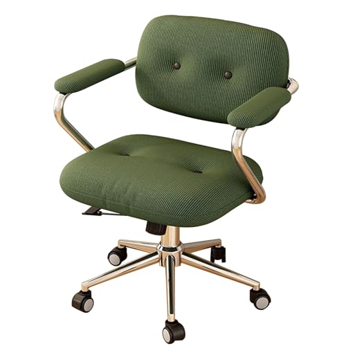 Bequemer kleiner Bürostuhl, gepolsterter Gaming-Stuhl, Freizeit-Lesestuhl, geeignet for Home Office, Spiele, Studenten(Green,Silver Stand) von XKEDNMF