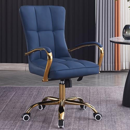 Breiter Schreibtischstuhl mit Rollen, ergonomischer Bürostuhl, geeignet for Zuhause, Büro, Spiele, Studenten(Blue) von XKEDNMF