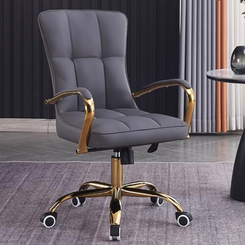 Breiter Schreibtischstuhl mit Rollen, ergonomischer Bürostuhl, geeignet for Zuhause, Büro, Spiele, Studenten(Gray) von XKEDNMF