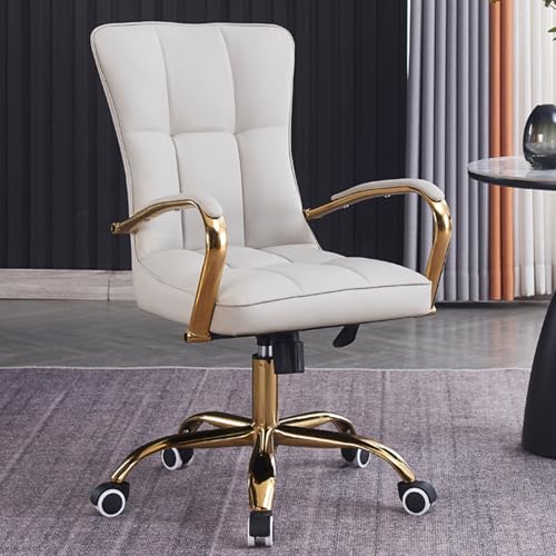 Breiter Schreibtischstuhl mit Rollen, ergonomischer Bürostuhl, geeignet for Zuhause, Büro, Spiele, Studenten(Light gray) von XKEDNMF