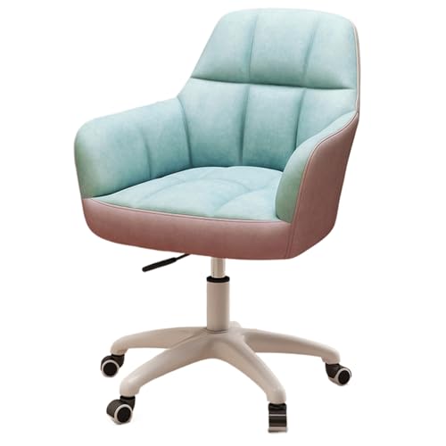 Büro-Hebe- und Drehstuhl, 360 ° drehbarer Arbeitsstuhl, stumme Rollen mit Nylonrädern, geeignet for Büro, Schlafzimmer und Wohnzimmer(Blue+grey-tech fabric) von XKEDNMF
