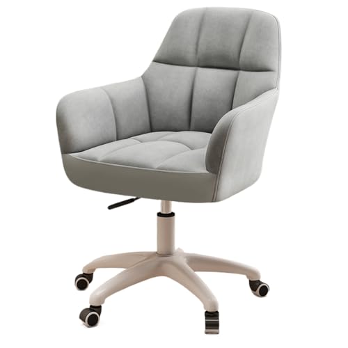 Büro-Hebe- und Drehstuhl, 360 ° drehbarer Arbeitsstuhl, stumme Rollen mit Nylonrädern, geeignet for Büro, Schlafzimmer und Wohnzimmer(Grey-velvet) von XKEDNMF