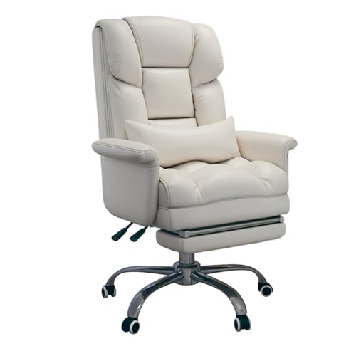 Büro-Hebestuhl, Heimcomputerstuhl, Latexkissen, Senden Sie ein Lendenkissen, Kann Um 135 ° In Einem Großen Winkel Zurückgelehnt Werden, Geeignet for Büro, Wohnzimmer(White) von XKEDNMF
