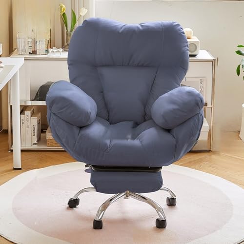 Bürostuhl for Heimcomputer, mit Fußstütze, 90°-130° leicht verstellbar, geeignet for Büro, Wohnzimmer(Dark Blue) von XKEDNMF