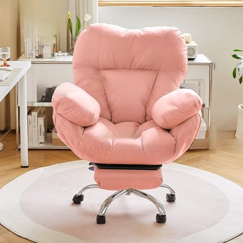 Bürostuhl for Heimcomputer, mit Fußstütze, 90°-130° leicht verstellbar, geeignet for Büro, Wohnzimmer(Pink) von XKEDNMF