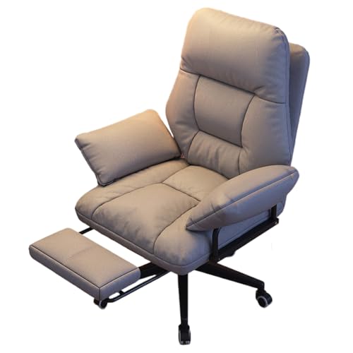 Computerstuhl for das Schlafzimmer, Bürostuhl for das Zuhause, hochelastischer Schaumstoff mit teleskopischer Fußstütze for das Büro(Light grey) von XKEDNMF