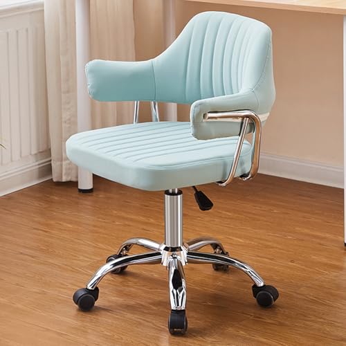 Computerstuhl mit mittlerer Rückenlehne, 360° drehbarer Bürostuhl, for Arbeitszimmer, Schlafzimmer, Büro, Wohnzimmer(Blue) von XKEDNMF