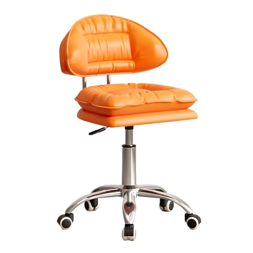 Drehstuhl mit verstellbarer Rückenlehne, mit Sitzkissen aus Schwamm, 360 ° drehbar, frei hebend, geeignet for Büro, Wohnzimmer(Orange) von XKEDNMF