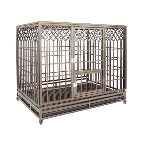 Große Hundebox-Möbel, Hundebox mit Universalrädern, faltbares Design, einfach zu installieren, mit kleiner Tür for Füttern, geeignet for mittelgroße und große Hunde(115cm/45in) von XKEDNMF