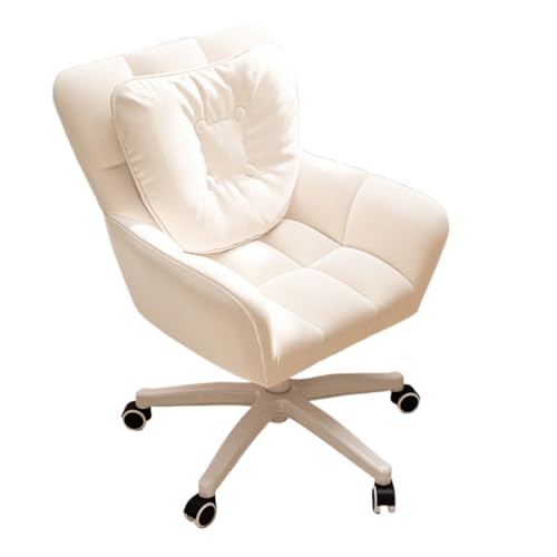 Heimcomputerstuhl, Drehbarer Schreibtischstuhl Mit Lordosenstütze, Sendekissen, Kann Auf Und Ab Angehoben Werden, Geeignet for Zuhause, Büro(Beige) von XKEDNMF