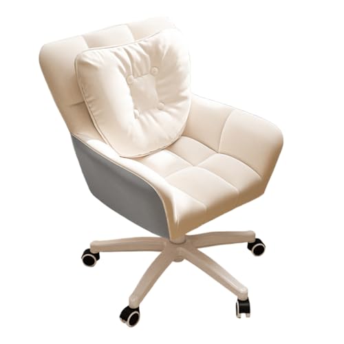Heimcomputerstuhl, Drehbarer Schreibtischstuhl Mit Lordosenstütze, Sendekissen, Kann Auf Und Ab Angehoben Werden, Geeignet for Zuhause, Büro(Grey+White.) von XKEDNMF