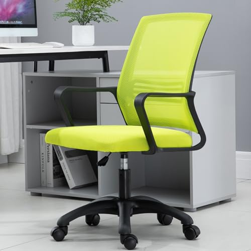 Home Mesh Back Chair, Konferenzraum-Drehstuhl, Mit Armlehnen, Latexkissen, 360°-Drehung, Geeignet for Büro, Wohnzimmer(Green+Black) von XKEDNMF