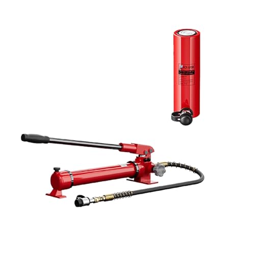Hydraulischer Wagenheber, Hub-Hydraulikzylinderheber, solider einfachwirkender Hubzylinder for Brücken, Maschinen, Bau(10T jack+CP-700 hand pump) von XKEDNMF