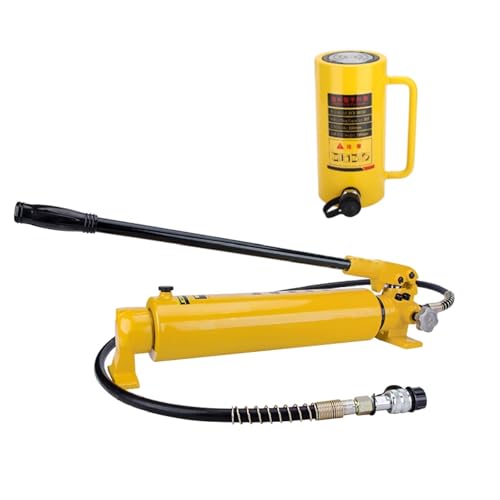 Hydraulischer Zylinderheber, Heber mit Handpumpe, Heber mit automatischem Rückzug, 150 mm/6 Zoll Hub, Stahl und andere Industrien(30T jack+CP-700-2A hand pump) von XKEDNMF