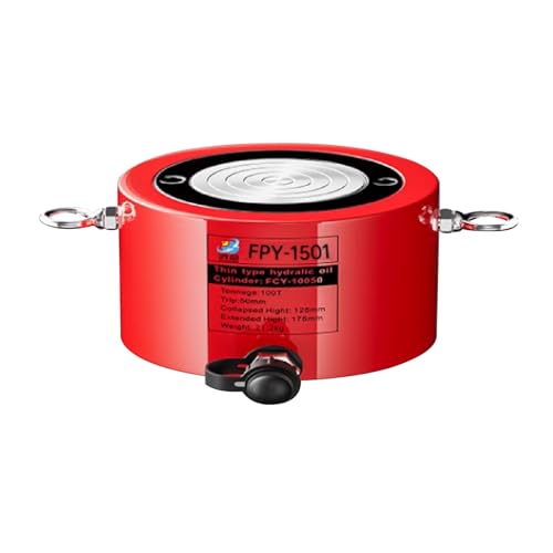 Industrielle Hydraulikheber, Flachheber mit einem Hub von 0,82 Zoll/21 mm, Flachheber, Heber mit automatischem Rückzug(150T/330693lb-0.82" Stroke) von XKEDNMF