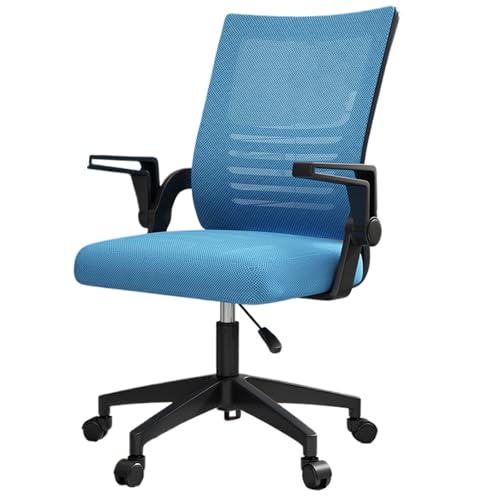 Konferenzstuhl, C-Bogen-Engineering-Stuhllehne, 90 ° klappbare Armlehnen, Höhenverstellbar, Geeignet for Zuhause, Büro(Black blue) von XKEDNMF