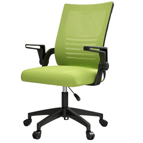Konferenzstuhl, C-Bogen-Engineering-Stuhllehne, 90 ° klappbare Armlehnen, Höhenverstellbar, Geeignet for Zuhause, Büro(Black green) von XKEDNMF