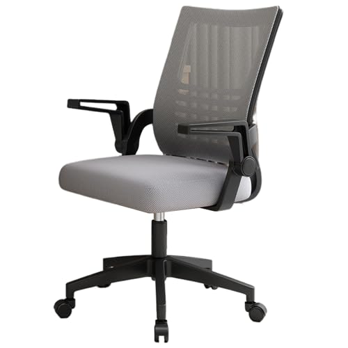 Konferenzstuhl, C-Bogen-Engineering-Stuhllehne, 90 ° klappbare Armlehnen, Höhenverstellbar, Geeignet for Zuhause, Büro(Black grey) von XKEDNMF