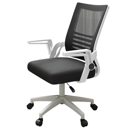 Konferenzstuhl, C-Bogen-Engineering-Stuhllehne, 90 ° klappbare Armlehnen, Höhenverstellbar, Geeignet for Zuhause, Büro(White black) von XKEDNMF