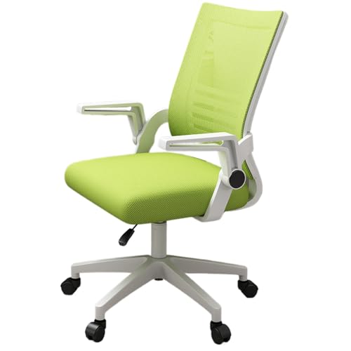 Konferenzstuhl, C-Bogen-Engineering-Stuhllehne, 90 ° klappbare Armlehnen, Höhenverstellbar, Geeignet for Zuhause, Büro(White green) von XKEDNMF