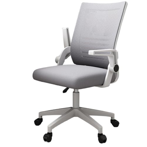 Konferenzstuhl, C-Bogen-Engineering-Stuhllehne, 90 ° klappbare Armlehnen, Höhenverstellbar, Geeignet for Zuhause, Büro(White grey) von XKEDNMF
