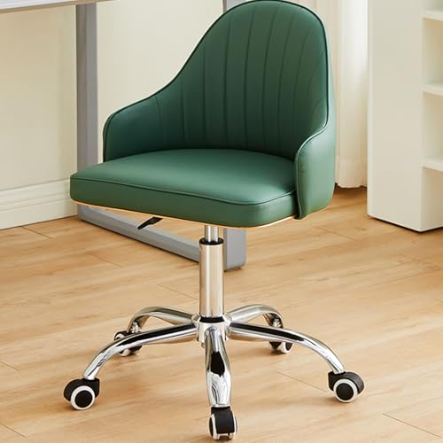 Kosmetikstuhl aus PU-Leder, bequemer Gaming-Drehstuhl mit Armlehnen und Rädern, geeignet for Büro, Zuhause, Geschäft(Green) von XKEDNMF
