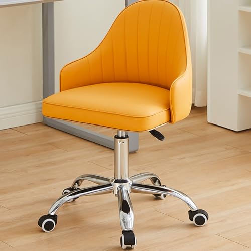 Kosmetikstuhl aus PU-Leder, bequemer Gaming-Drehstuhl mit Armlehnen und Rädern, geeignet for Büro, Zuhause, Geschäft(Yellow) von XKEDNMF